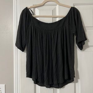 Black off the shoulder top.
